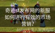 奇迹sf发布网的新服如何进行有效的市场营销？