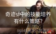 奇迹sf中的技能培养有什么策略？
