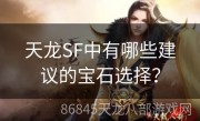 天龙SF中有哪些建议的宝石选择？