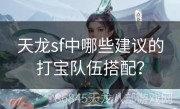 天龙sf中哪些建议的打宝队伍搭配？