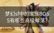 梦幻sf中的家族BOSS有哪些高级掉落？